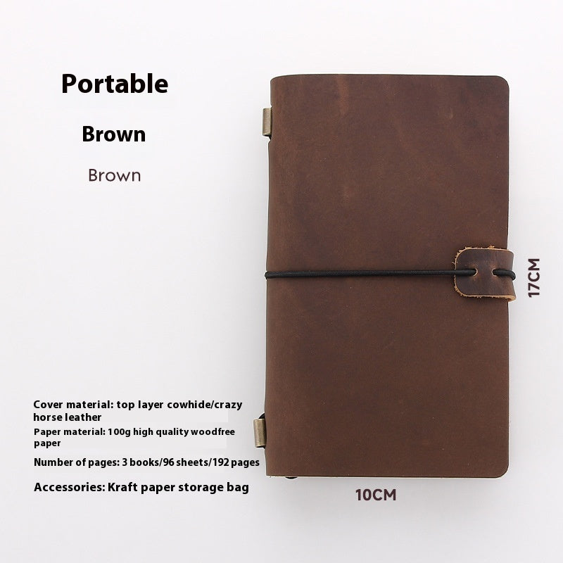 Crazy Horse Leather Business Notebooks High-grade Diary